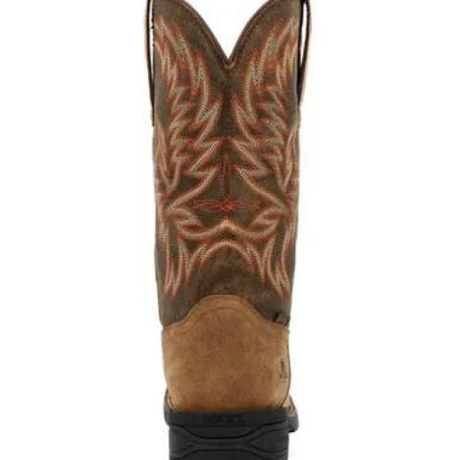 Rocky Men's Bronco 12" Soft Toe WP Western Classic Boot- Tobacco- RKW0451