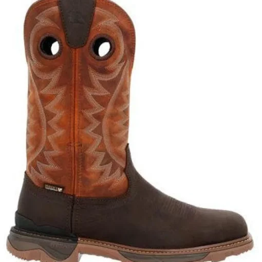 Rocky Men's Carbon 12" Square Toe WP Western Boot -Brown- RKW0415
