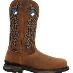 Rocky Men's Carbon 12" WP 6 Carbon Toe Western Work Boot -Brown- RKW0376