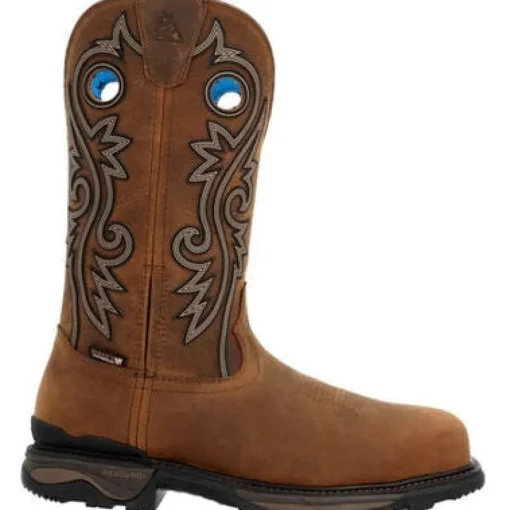 Rocky Men's Carbon 12" WP 6 Carbon Toe Western Work Boot -Brown- RKW0376