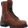 Rocky Men's Rams Horn Logger 9" WP 400G Comp Toe Work Boot Brown RKK0396