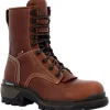Rocky Men's Rams Horn Logger 9" WP Comp Toe Work Boot Brown RKK0397