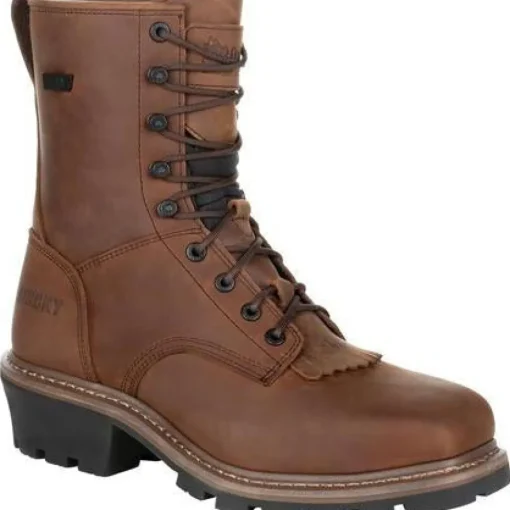 Rocky Men's Square Toe Logger WP Work Boot - Brown - RKK0276