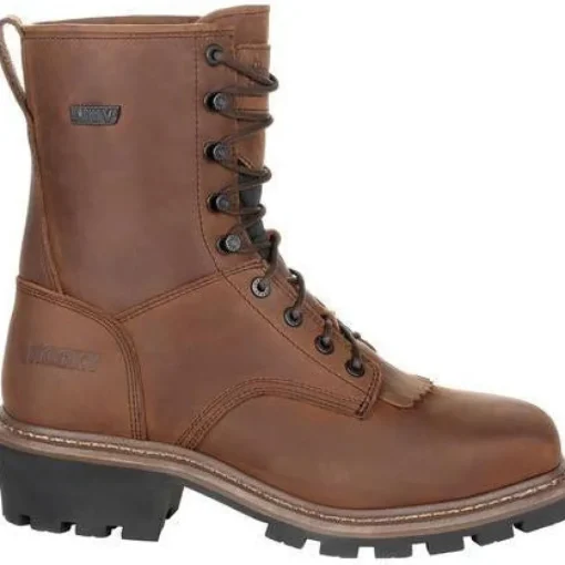 Rocky Men's Square Toe Logger Comp Toe WP Work Boot - Brown - RKK0277
