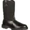 Rocky Men's Warden Pull-On Wellington Duty Boot - Black - FQ0006300