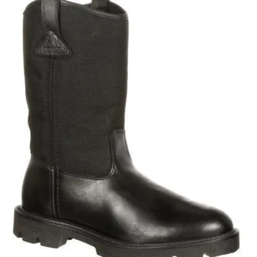 Rocky Men's Warden Pull-On Wellington Duty Boot - Black - FQ0006300
