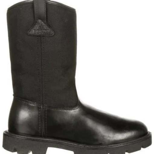 Rocky Men's Warden Pull-On Wellington Duty Boot - Black - FQ0006300