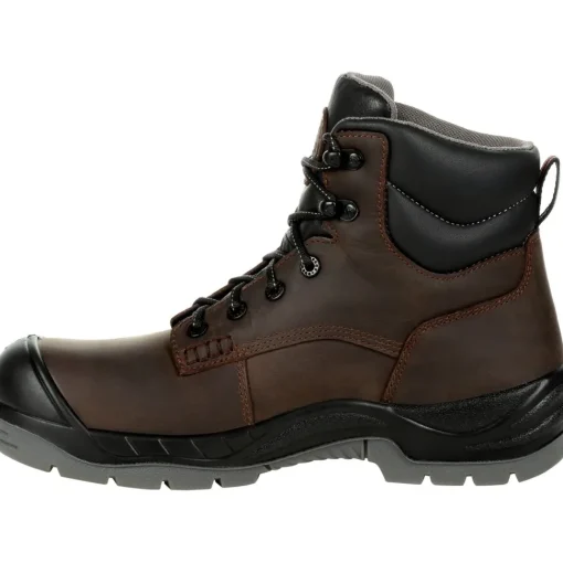 Rocky Men's Worksmart 6" Comp Toe WP Rubber Work Boot - Brown - RKK0310