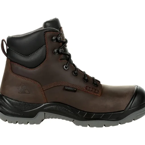 Rocky Men's Worksmart 6" Comp Toe WP Rubber Work Boot - Brown - RKK0310