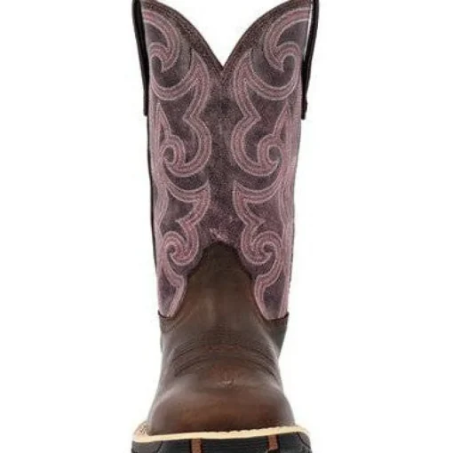 Rocky Women's Rosemary 11" Square Toe WP Western Work Boot -Brown- RKW0422
