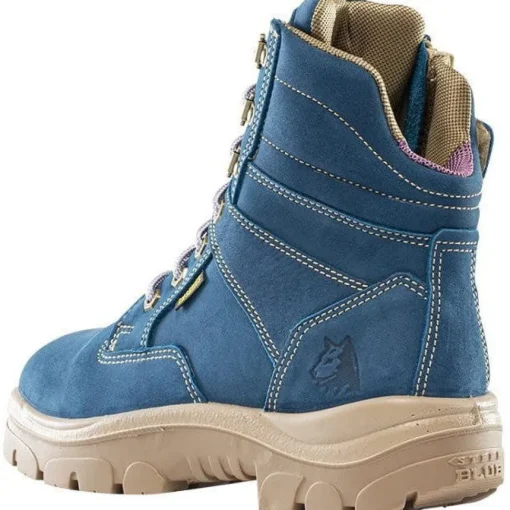 Steel Blue Women's Cross 6" Steel Toe WP Side Zip Work Boot -Blue- 812861