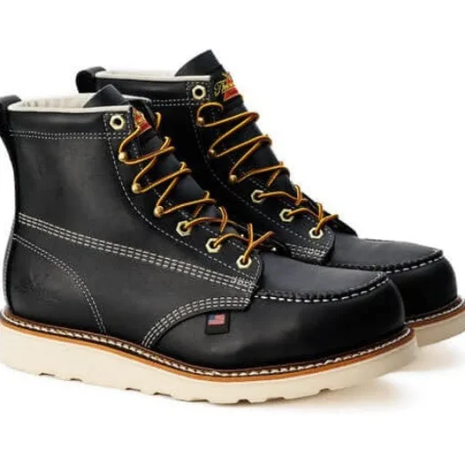 Thorogood Men's 6" Am Heritage 6" Wedge Work Boot - Black - 804-6201