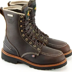 Thorogood Men's Flyway 8" USA Made WP Work Boot - Brown - 814-4141