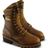 Thorogood Men's Logger 9" ST WP Ins USA Work Boot - Brown - 804-3554