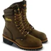 Thorogood Men's Logger 9" ST WP USA Made Work Boot - Brown - 804-3555