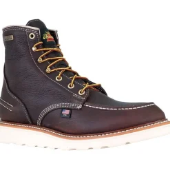 Thorogood Men's USA Made 1957 6" Moc Toe WP Wedge Work Boot Brown - 814-3600