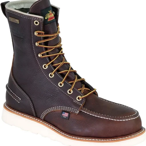 Thorogood Men's USA Made 1957 8" Moc Safety Toe WP Wedge Work Boot 804-3800