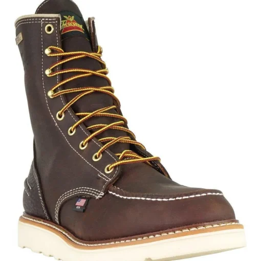 Thorogood Men's USA Made 1957 8" Moc Safety Toe WP Wedge Work Boot 804-3800
