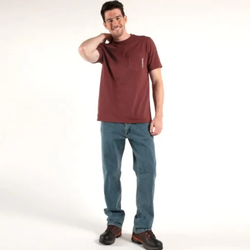 Timberland Pro Men's Base Plate Short Sleeve T-Shirt - Maroon - TB0A1HNS644