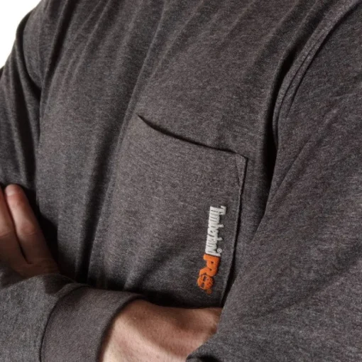 Timberland Pro Men's Base Plate Blended Long Sleeve T-Shirt - Grey - TB0A1HVN013