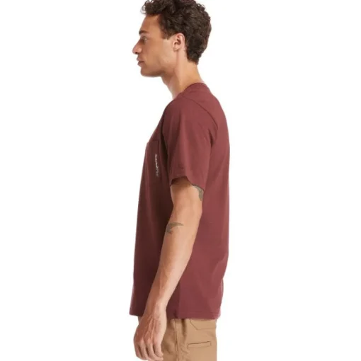 Timberland Pro Men's Base Plate Short Sleeve T-Shirt - Maroon - TB0A1HNS644