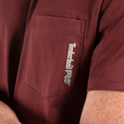 Timberland Pro Men's Base Plate Short Sleeve T-Shirt - Maroon - TB0A1HNS644