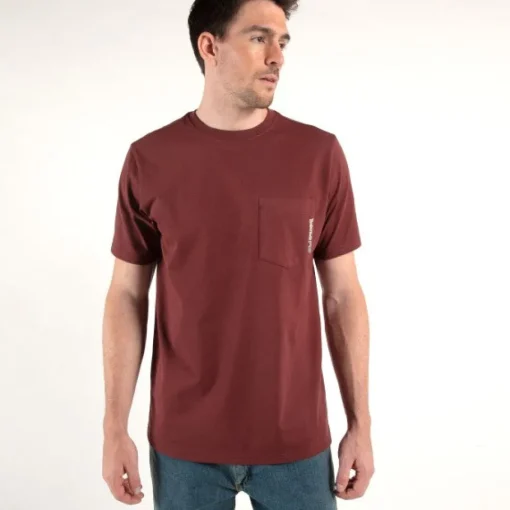 Timberland Pro Men's Base Plate Short Sleeve T-Shirt - Maroon - TB0A1HNS644