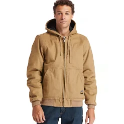 Timberland Pro Men's Gritman Lined Canvas Hooded Jacket - Wheat - TB0A1VB4D02