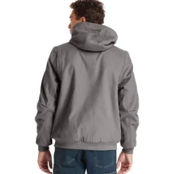Timberland Pro Men's Gritman Lined Canvas Hooded Jacket - Pewter - TB0A1VB4060