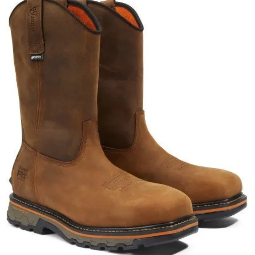 Timberland Pro Men's True Grit Pull On Comp Toe WP Work Boot- Brown- TB1A24BH214