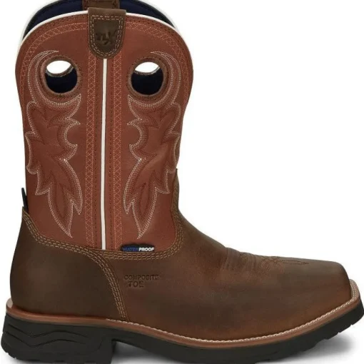 Tony Lama Men's Fireball 11" Comp Toe WP Western Work Boot- Tan- TW3300