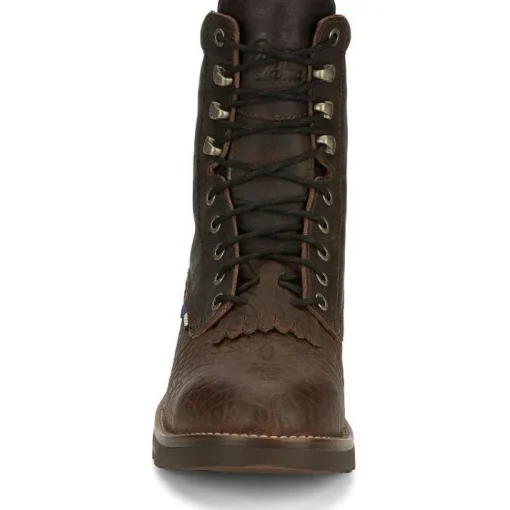 Tony Lama Men's High Plains 8" Comp Toe WP Western Work Boot - Brown - TW3431