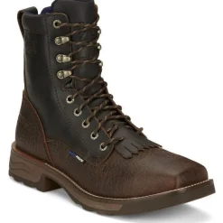 Tony Lama Men's High Range 8" Comp Toe WP Western Work Boot -Brown- TW3430