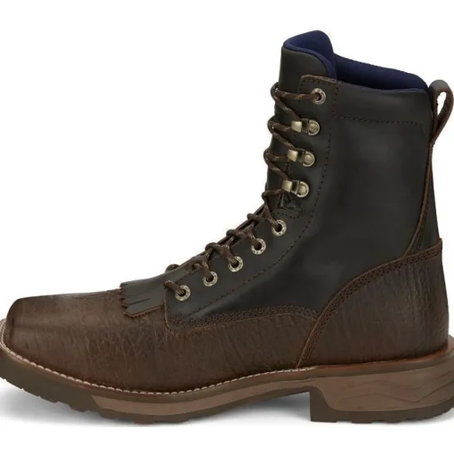 Tony Lama Men's High Range 8" Comp Toe WP Western Work Boot -Brown- TW3430