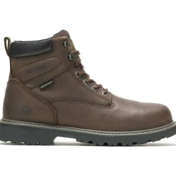 Wolverine Men's Floorhand 6" Soft Toe WP Work Boot- Brown- W10643