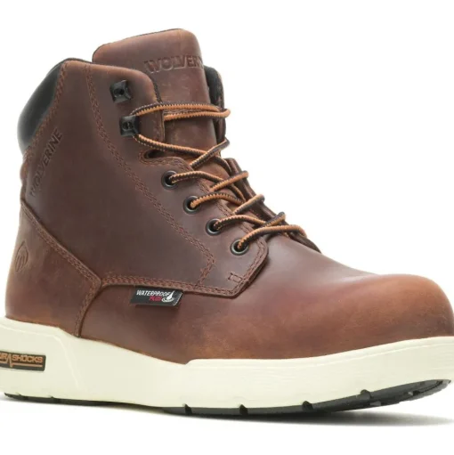 Wolverine Men's Kickstart Durashocks 6" WP Work Boot - Peanut - W080036