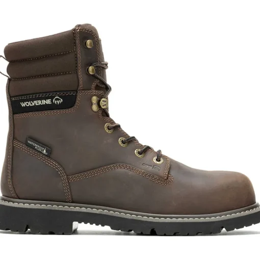 Wolverine Men's Revival 8" Comp Toe WP Work Boot- Brown- W241019