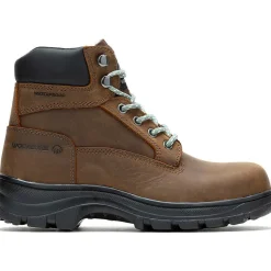 Wolverine Women's Carlsbad 6" Soft Toe WP Work Boot- Brown- W240003
