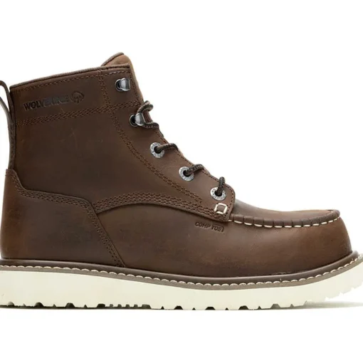 Wolverine Women's Trade 6" Comp Toe Wedge Unlined Work Boot- Brown- W241058