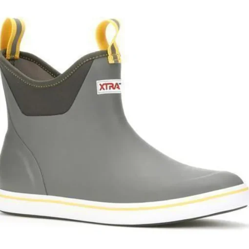 Xtratuf Men's 6" Ankle Deck Waterproof Boot - Gray / Yellow - 22735